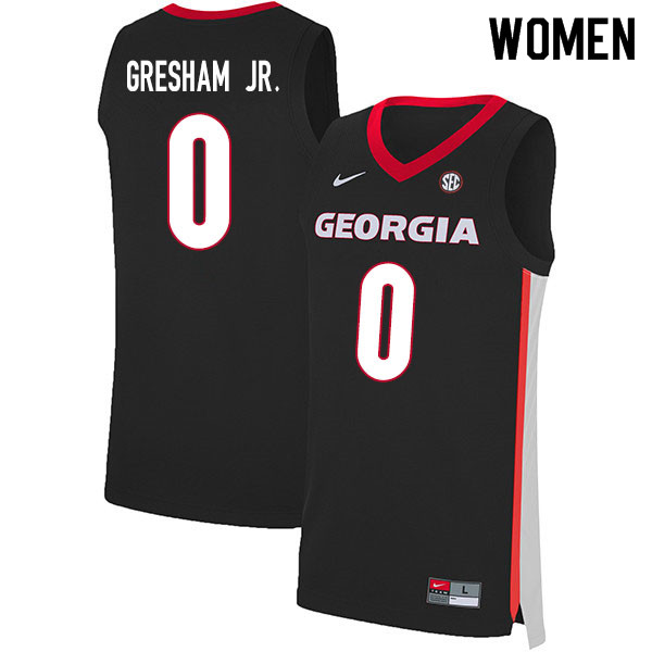 2020 Women #0 Donnell Gresham Jr. Georgia Bulldogs College Basketball Jerseys Sale-Black - Click Image to Close